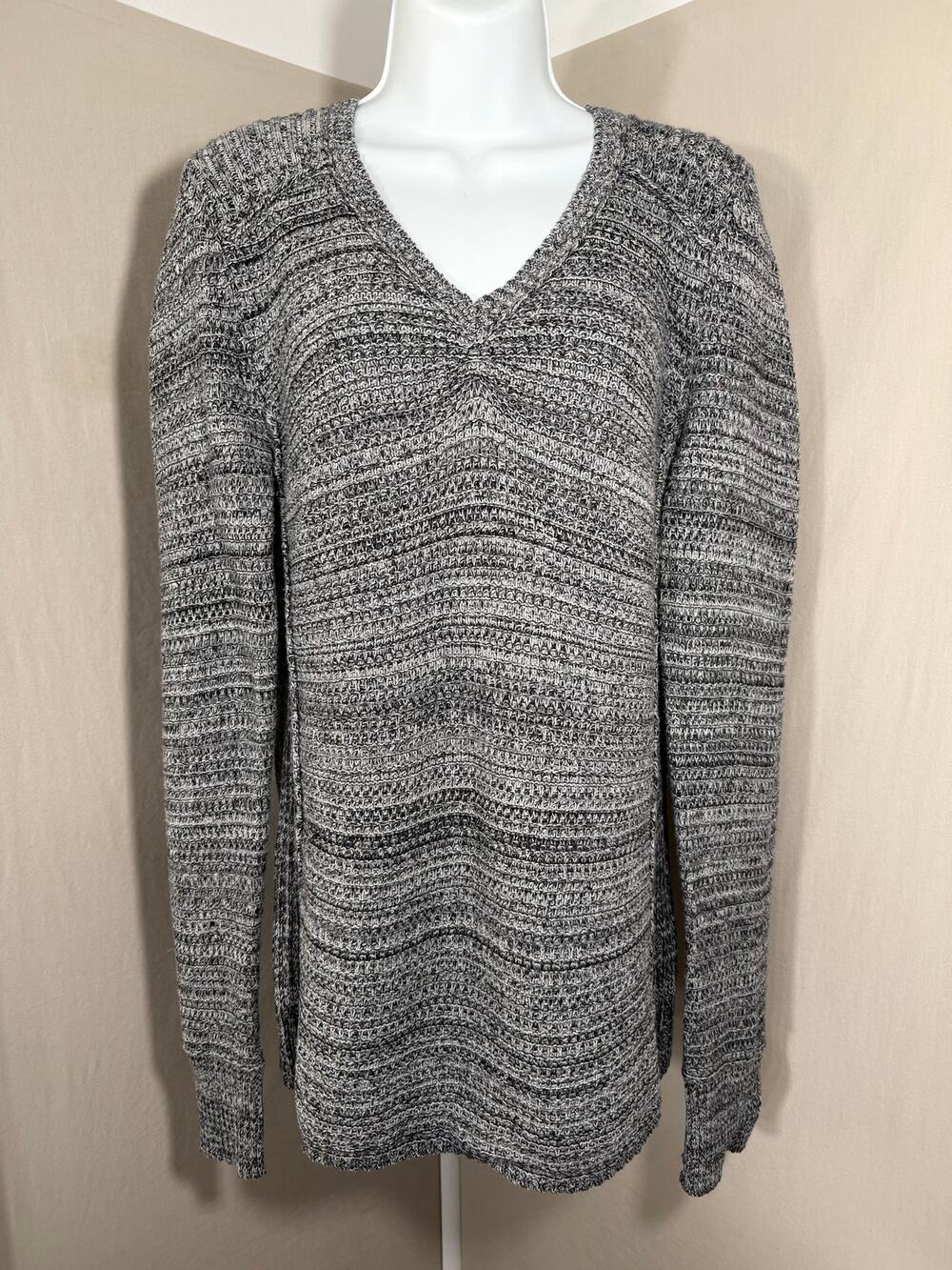 Calvin Klein Jeans Marled Knit V-Neck Cotton Sweater XL
